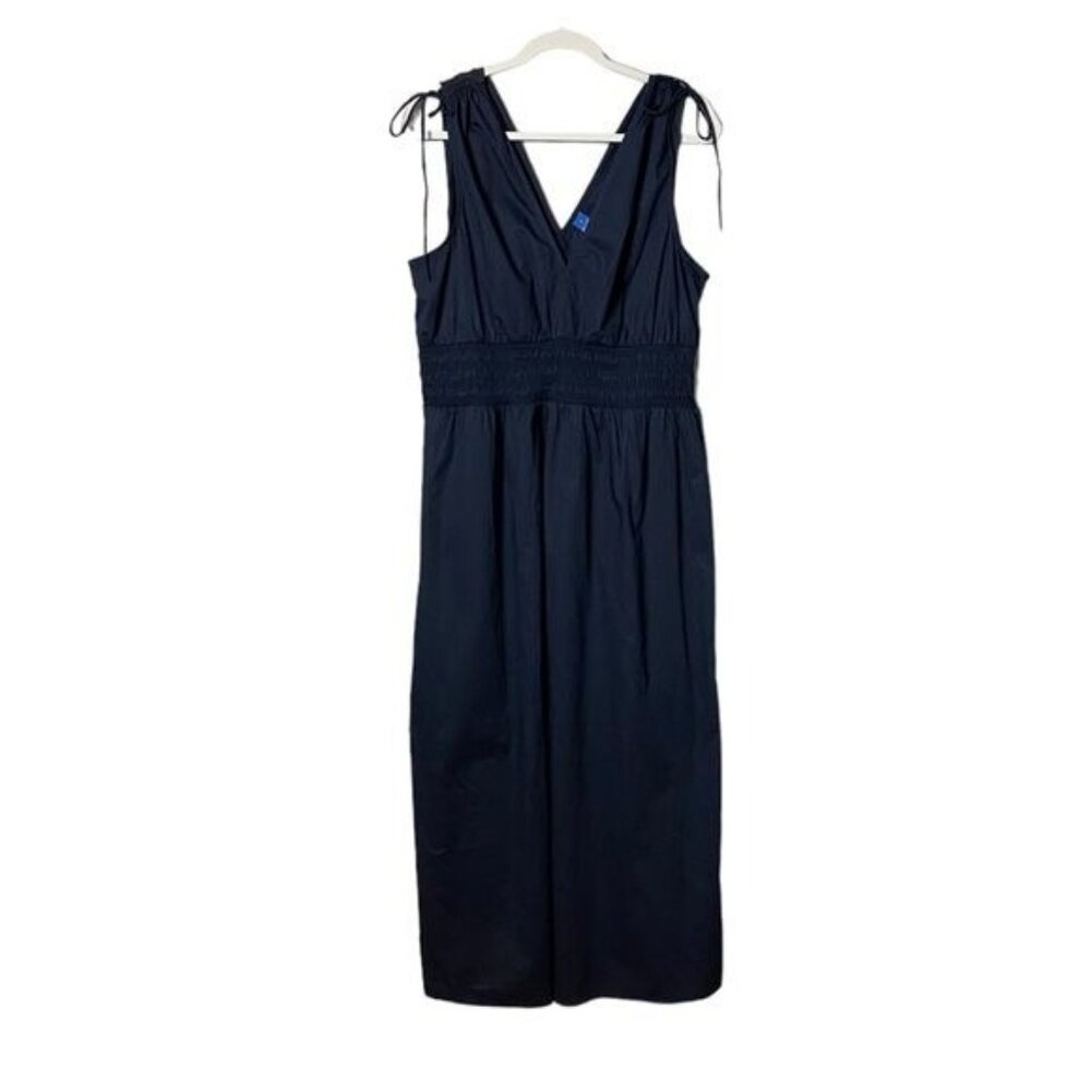 Old Navy Fit & Flare Sleeveless Tie-Shoulder Smocked Maxi Dress Size L New Black - Picture 5 of 13
